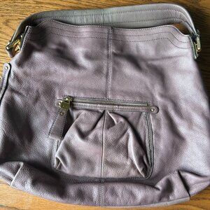B. Makowsky Purple Leather Shoulder Bag